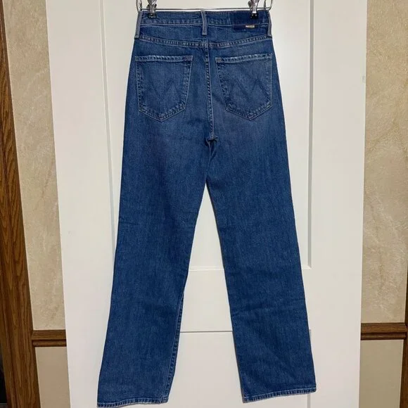 Mother Denim High-Waisted Straight-Leg Jeans sz 27 The Rambler Sneak - Picture 3 of 12
